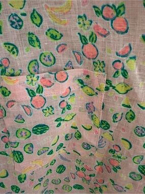 Lilly Pulitzer Pink Fruit Print Button Down Shirt